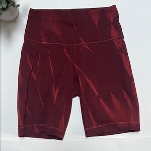 Lululemon Wunder Train High-Rise Short 8" Sun Bleached Wash Red Merlot Size 6